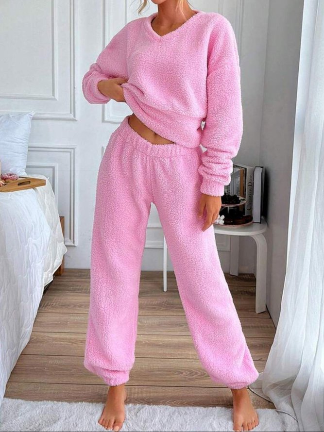 Women Casual Plain All Season Natural Micro-Elasticity Daily Long Sleeve A-Line Regular Pajama Sets Women Casual Plain All Season Natural Micro-Elasticity Daily Long Sleeve A-Line Regular Pajama Sets