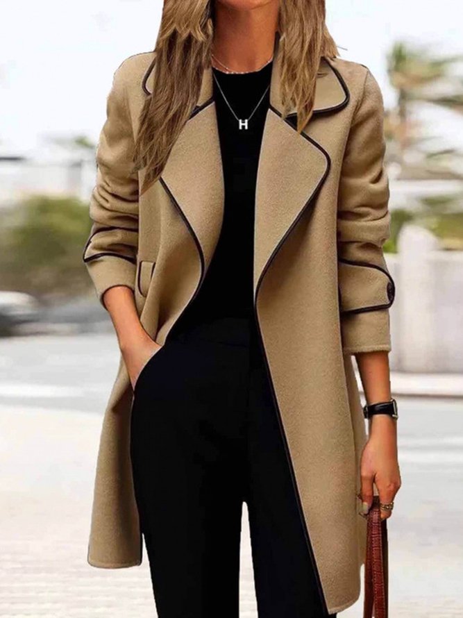 Women Color Block Winter Urban Natural Daily Regular Fit Long Sleeve Lapel Collar Regular Coats Women Color Block Winter Urban Natural Daily Regular Fit Long Sleeve Lapel Collar Regular Coats