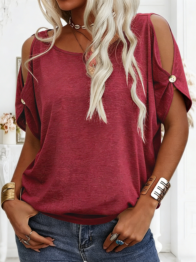 Women Summer Elegant Eagle Old Glory Cotton Micro-Elasticity Loose Short Sleeve Regular Regular T-shirts