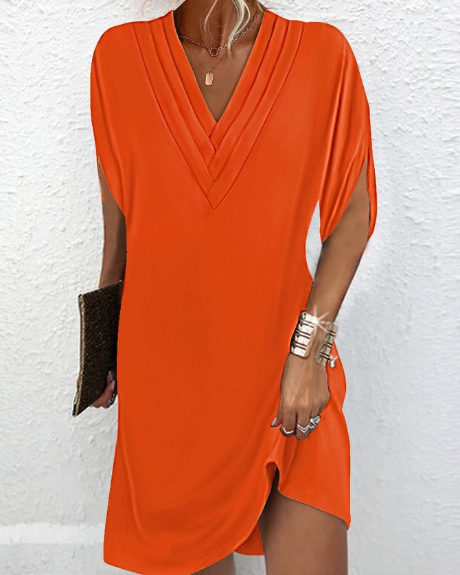 Elegant Plain Summer Natural Micro-Elasticity Daily Loose Cotton-Blend Ruffle Skirt Dresses for Women