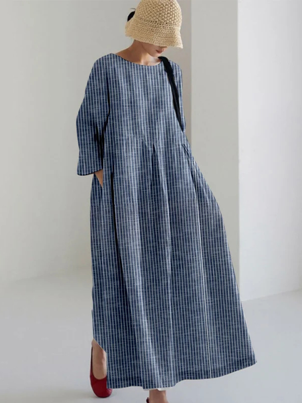 Women Striped Vacation Spring/Fall No Elasticity Maxi Mid Waist A-Line Regular Mermaid Skirt Dresses