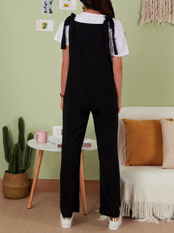 Lip Printed Black Casual Sleeveless V-neck Jumpsuits
