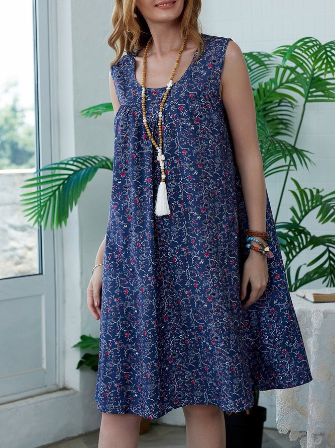 Floral Print Beach Women Summer Midi Dress
