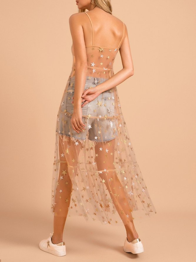 Champagne Tulle Party Knitting Dress