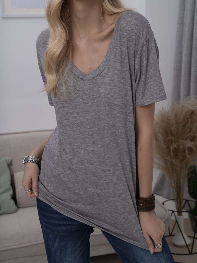 Short Sleeve Cotton-Blend T-shirt