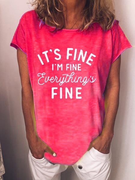 I Am Fine Summer Top Short Sleeve Tee