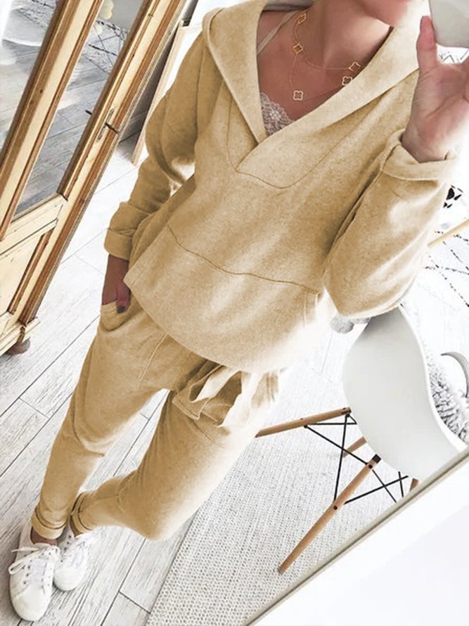 Hoodie Knitted Two Pieces Pants Set Two Piece Set