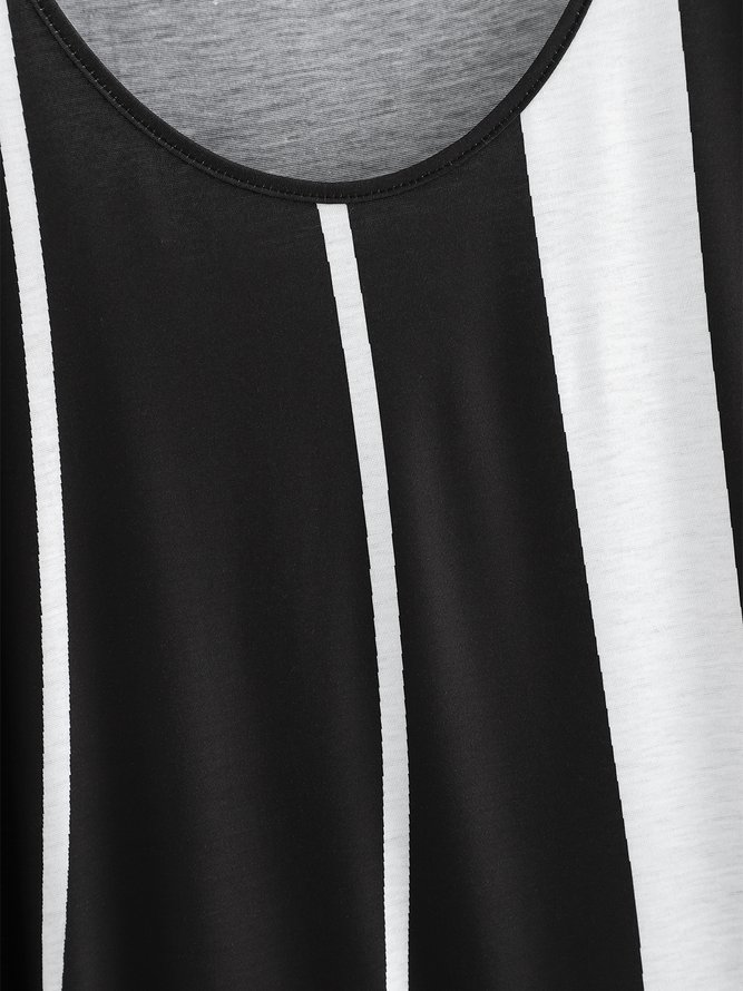 Black Shift Casual Crew Neck Dress