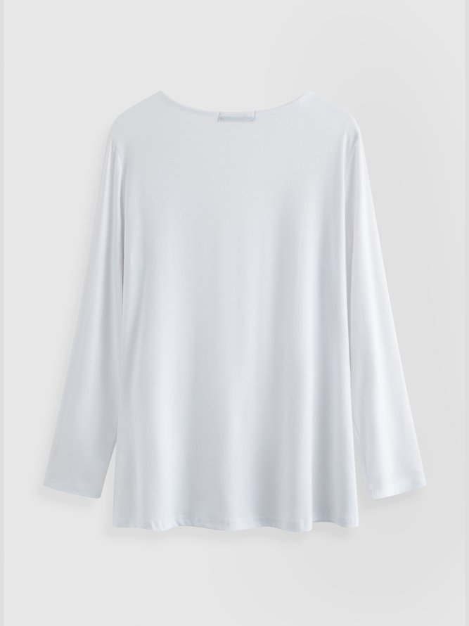 Casual Solid Loose Shirt & Top
