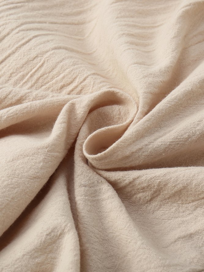 Women Pockets Linen Plain Bottoms