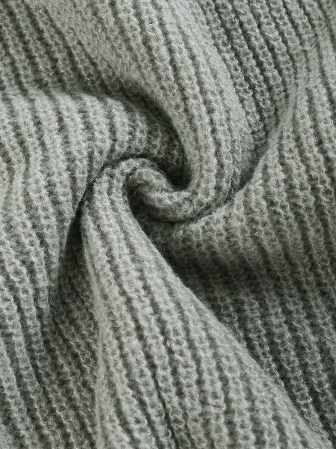 Long Sleeve Casual Acrylic Shift Sweater