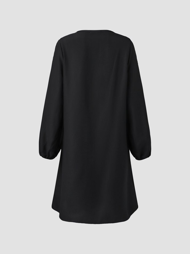 Cold Shoulder Cotton-Blend Shift Casual Dress