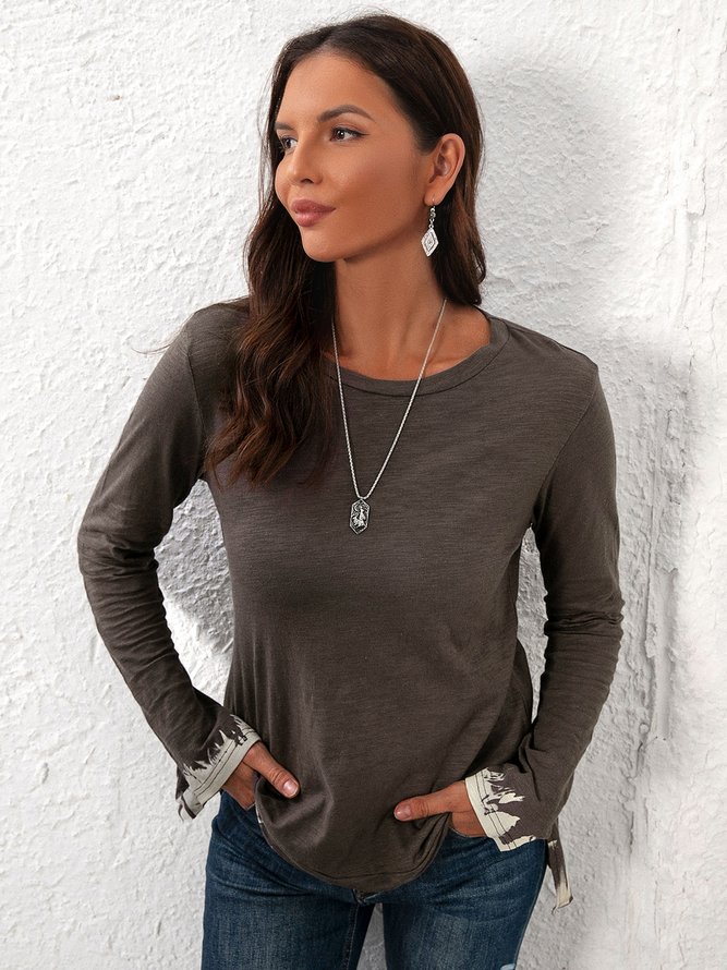 Long Sleeve Casual Cotton Blouse & Shirt