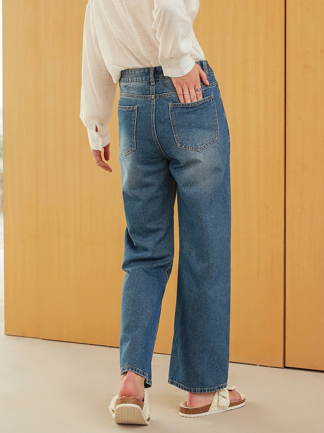 Casual Solid Jeans