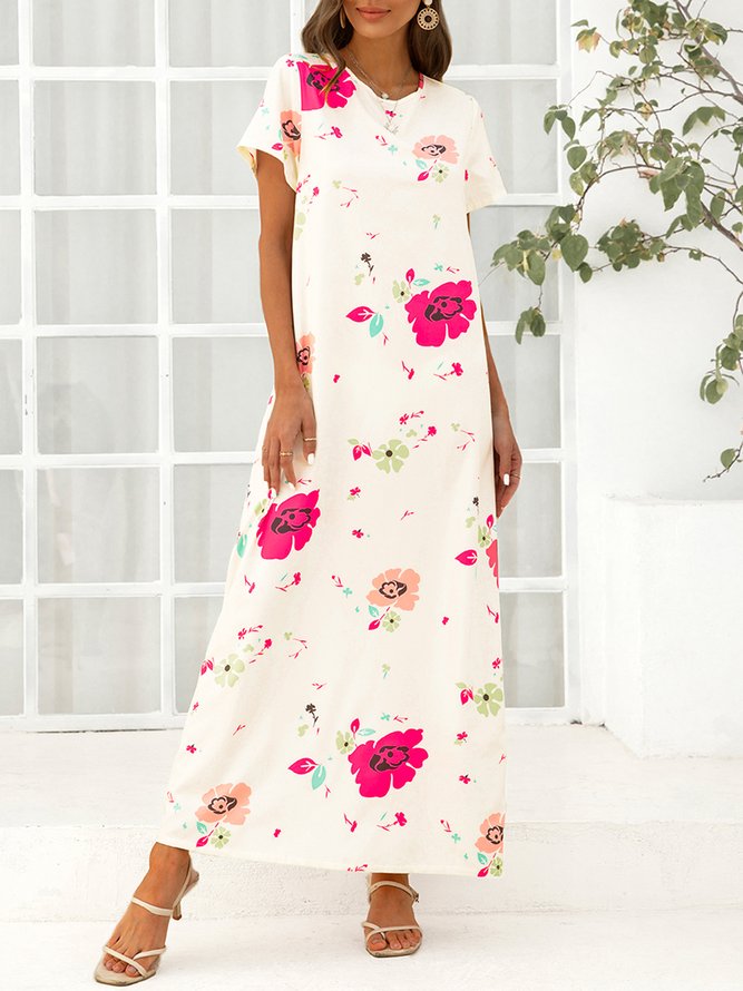 Short Sleeve Casual Weaving Dress