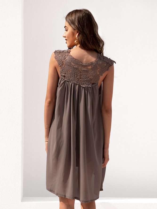 Polyester Fibre Casual A-Line Weaving Dress