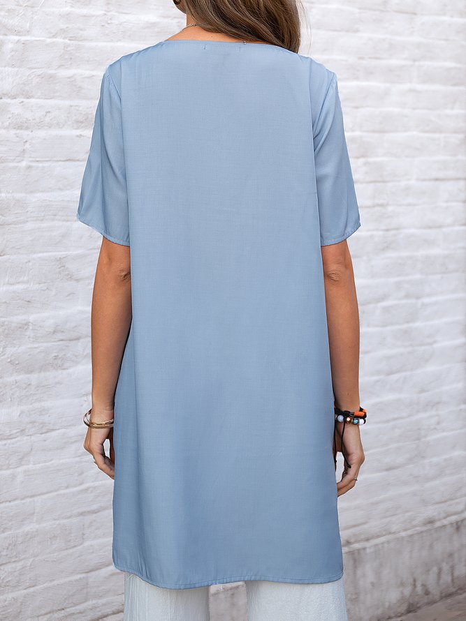 Shift Short Sleeve Holiday Silk-Satin T-shirt