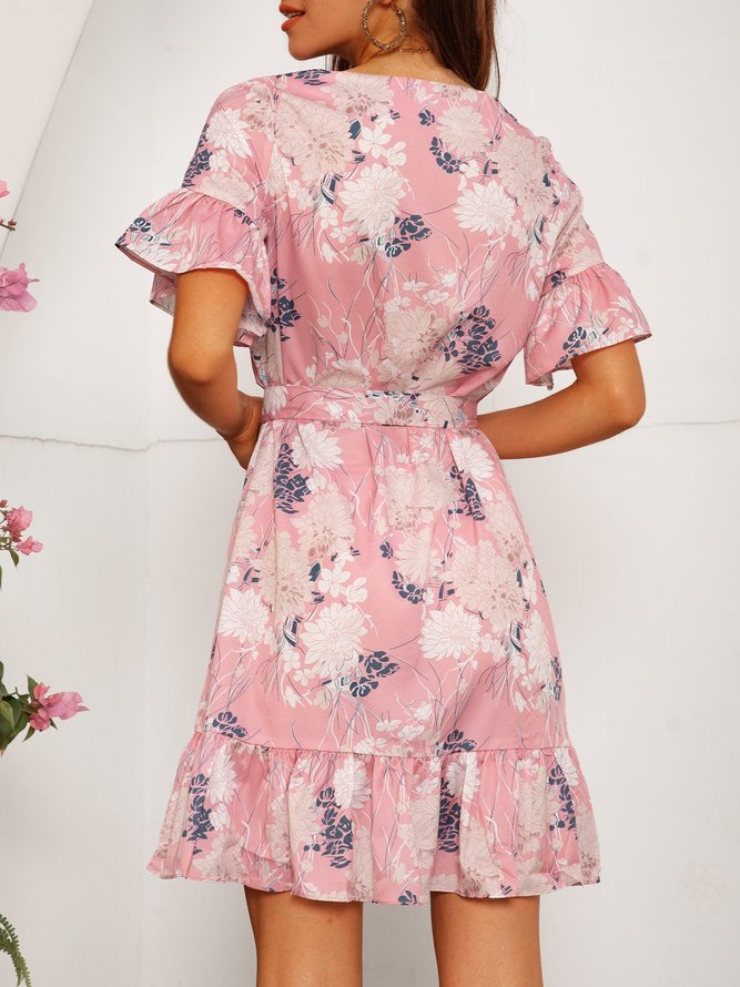 Floral Polyester Cotton Casual Weaving Dress