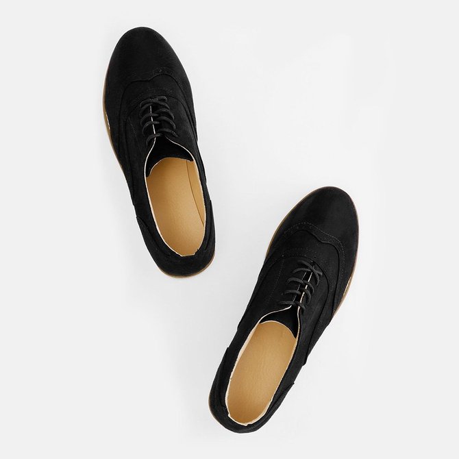 Roselinlin Women's Lace Up Perforated Oxfords Shoes Casual Shoes
