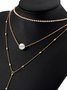 Stellar Collar Rhinestone 3-Layered Necklace Lobster Claw Clasp Beads Chain