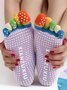 Womens Multi-color Fingers Cotton Socks