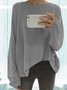 Long Sleeve Solid Elegant Paneled Round Neck Cotton Plus Size Chic Shirt  Blouse
