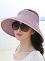 Women Foldable Bowknot Empty Top Wide Brim Beach Sun Straw Hat