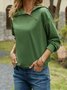 Women Casual Plain Autumn Zipper Daily Long sleeve Sweatshirt