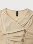 Casual Plain Autumn Daily Loose Polyester Cotton H-Line Regular Regular Size Sweatshirt for Women