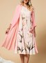 Casual Vacation Floral Regular Fit Crew Neck Two Piece Dress