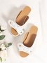 Bow Decorative Woven Platform Sandals