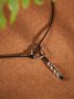 Bohemian Geometric Circle Leather Cord Bead Adjustable Necklace