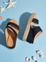 Beach vacation Straw Wedges Sandals