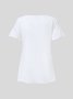Casual Plain Loose V Neck Flowy Short Sleeve Summer T-Shirt