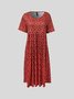 Casual Loose Crew Neck Heart/Cordate Dress