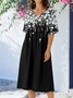 Women's Elegant Floral Print Midi Dress