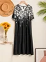 Women's Elegant Floral Print Midi Dress