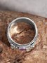 Ethnic Wind Natural Crystal Bee Pattern Ring Retro Old Jewelry