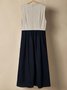 Linen Crew Neck Cotton And Linen Dress