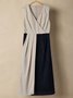 Linen Crew Neck Cotton And Linen Dress