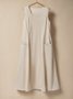 Crew Neck Loose Punk Cotton And Linen Dress