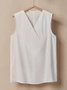 Linen Casual Plain linen-cotton Blouse