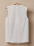 Linen Casual Plain linen-cotton Blouse