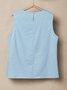 Linen Casual Plain linen-cotton  Tank Top