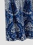 Vacation Round Neck Tribal Short Sleeve Floral Dress