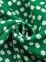 Vintage Half Sleeve Boho Floral Printed St Patricks Day V Neck Casual Blouse