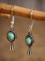 Vintage Turquoise Short Earrings Distressed Ethnic Style