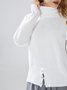 White Daily Long sleeve Turtleneck Regular Fit  Sweater