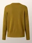 Green Daily Long sleeve Plain Simple Regular Fit Sweater