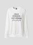 Women Casual Text Letters Autumn Daily Loose Long sleeve Crew Neck H-Line Regular Size Sweatshirts